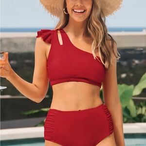 Cupshe Red One-Shoulder Bikini